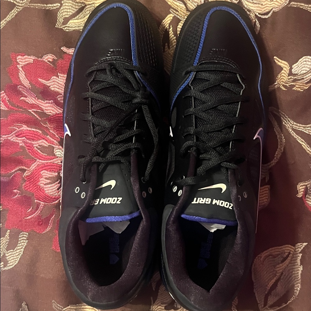 Nike Men's Black and Blue Zoom grit metal baseball cleats - brand new!